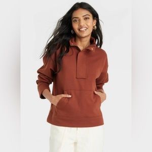 a new day Women’s Quarter Zip Sweatshirt, Brown